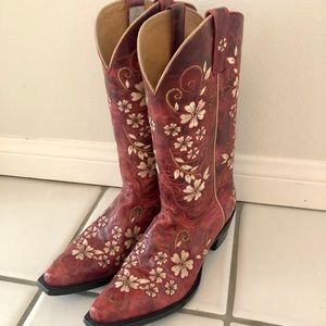 Shyanne Red Floral Cowboy Boot
